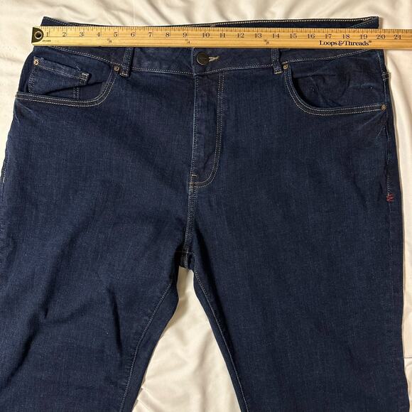 Warp + Weft Amsterdam Slim Jeans Mens Actual Size 39x30 Dark Blue Denim Straight - Picture 10 of 11